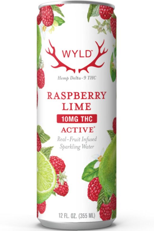 a can of Raspberry Lime THC Sparkling Water