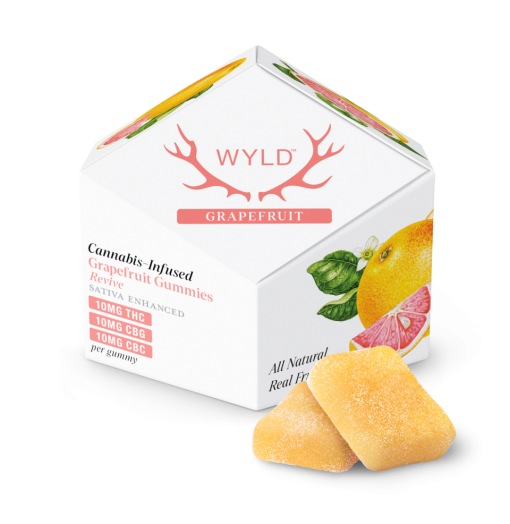 a box of cannabis infused WYLD Grapefruit Gummies