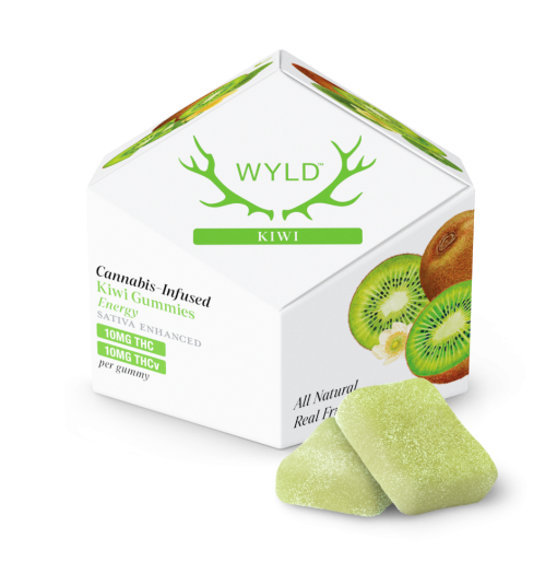 a pack of WYLD Kiwi Gummies on a white background