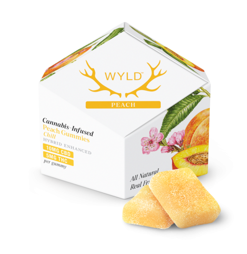 a box of WYLD Peach Gummies