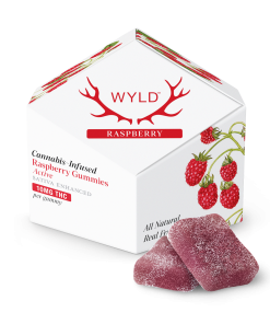 a box of wyld raspberry gummies