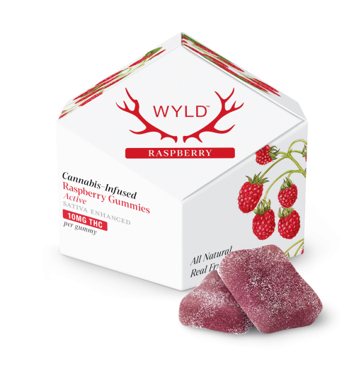 a box of wyld raspberry gummies