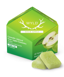 a box of WYLD Sour Apple Gummies