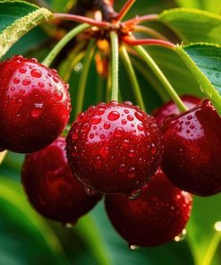fresh sour cherry fruits used to produce WYLD Sour Cherry Gummies