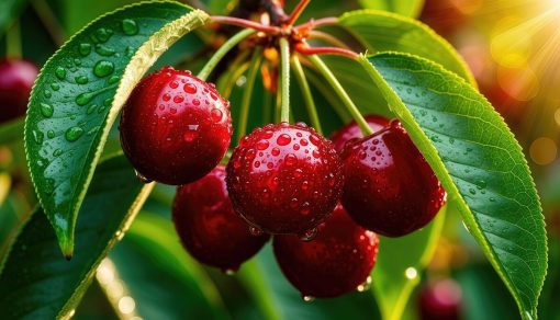 fresh sour cherry fruits used to produce WYLD Sour Cherry Gummies